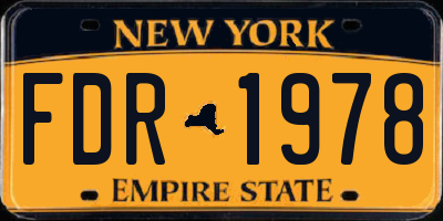 NY license plate FDR1978