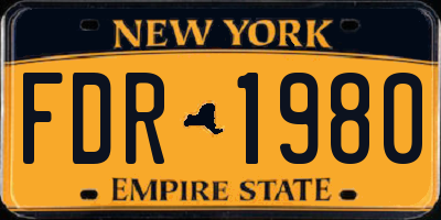 NY license plate FDR1980