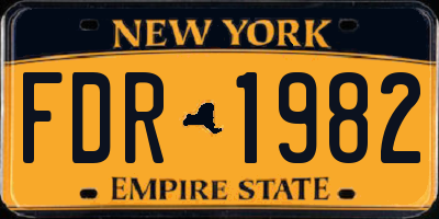 NY license plate FDR1982