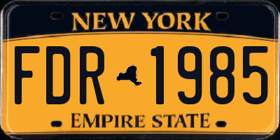 NY license plate FDR1985