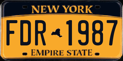 NY license plate FDR1987