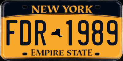 NY license plate FDR1989