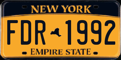 NY license plate FDR1992