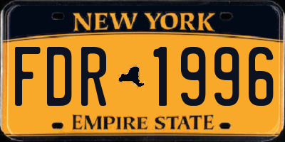 NY license plate FDR1996