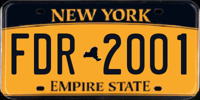 NY license plate FDR2001