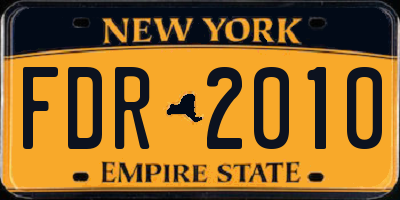 NY license plate FDR2010