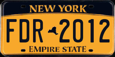 NY license plate FDR2012