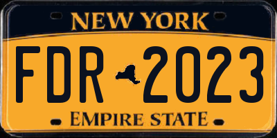 NY license plate FDR2023
