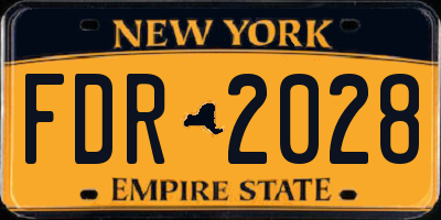 NY license plate FDR2028