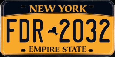 NY license plate FDR2032