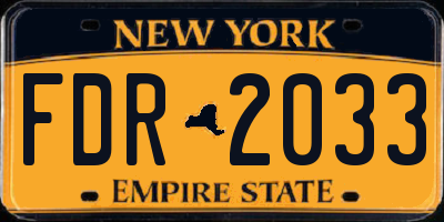 NY license plate FDR2033