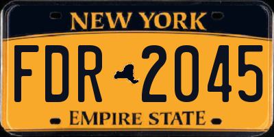 NY license plate FDR2045