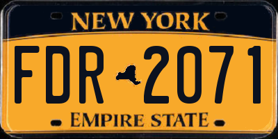 NY license plate FDR2071