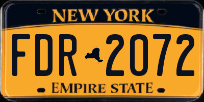 NY license plate FDR2072