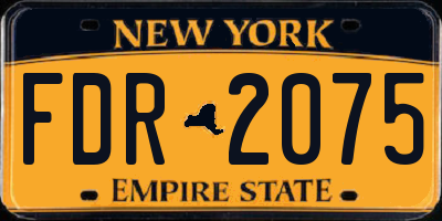 NY license plate FDR2075
