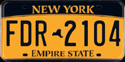 NY license plate FDR2104