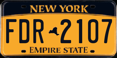 NY license plate FDR2107