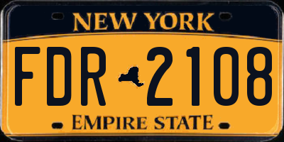 NY license plate FDR2108
