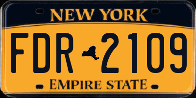 NY license plate FDR2109