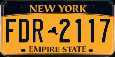 NY license plate FDR2117
