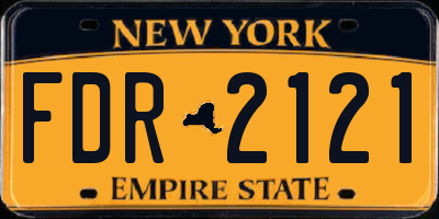 NY license plate FDR2121