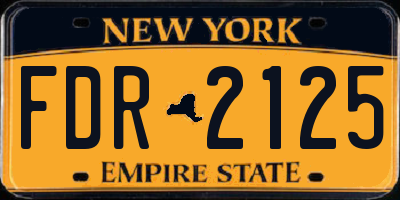 NY license plate FDR2125