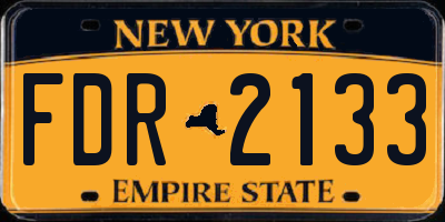 NY license plate FDR2133