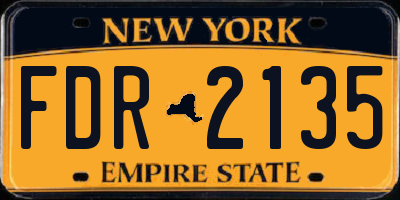 NY license plate FDR2135