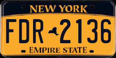 NY license plate FDR2136