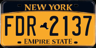 NY license plate FDR2137