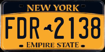 NY license plate FDR2138