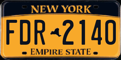 NY license plate FDR2140