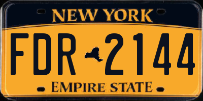 NY license plate FDR2144