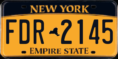 NY license plate FDR2145