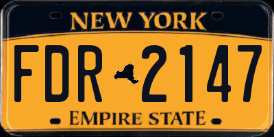 NY license plate FDR2147