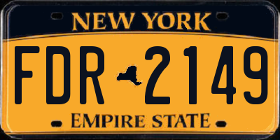 NY license plate FDR2149