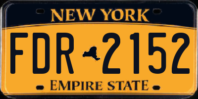 NY license plate FDR2152
