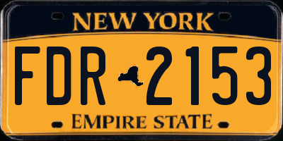 NY license plate FDR2153