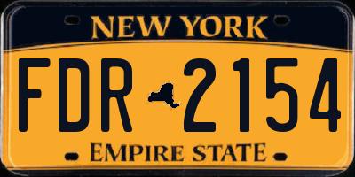 NY license plate FDR2154