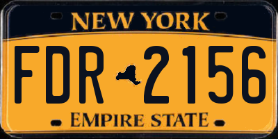 NY license plate FDR2156