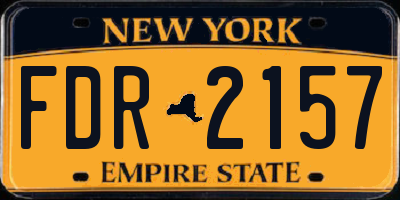 NY license plate FDR2157