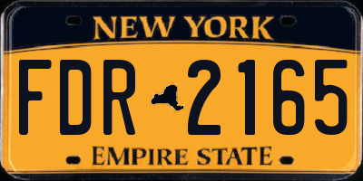 NY license plate FDR2165