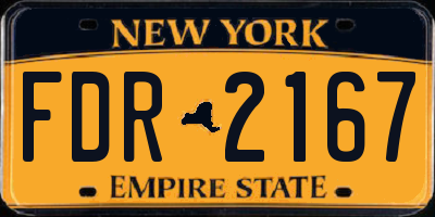 NY license plate FDR2167