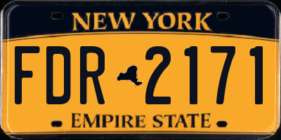 NY license plate FDR2171