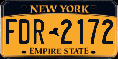 NY license plate FDR2172