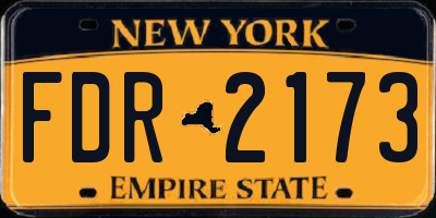 NY license plate FDR2173