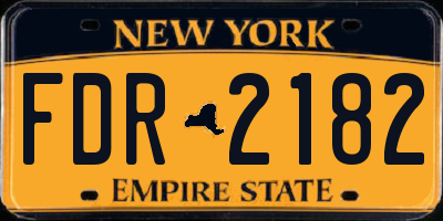 NY license plate FDR2182
