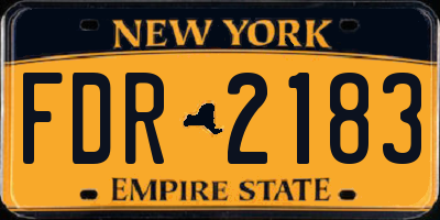 NY license plate FDR2183