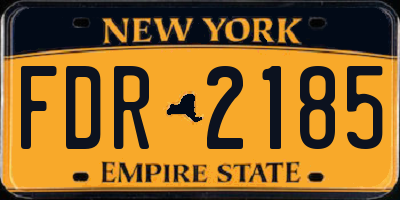 NY license plate FDR2185