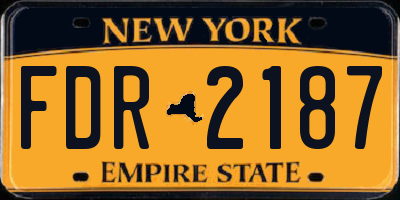 NY license plate FDR2187